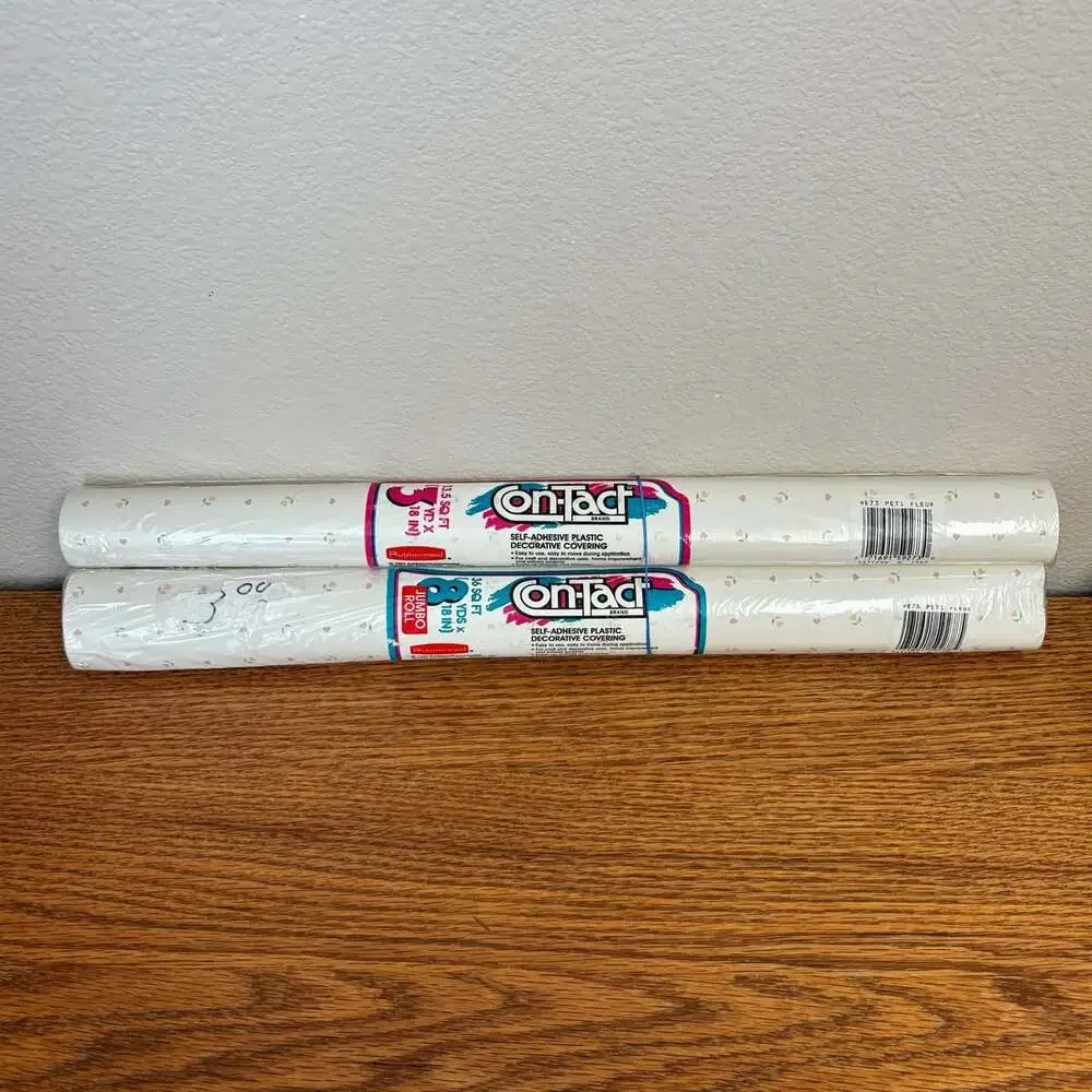 NWT Con-Tact Peti Fleur Self-Adhesive Plastic Covering Rolls Lot of 2 - New